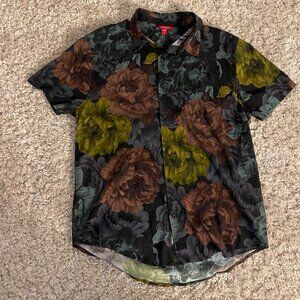 Guess Dark Floral Button Up Shirt Men’s Medium